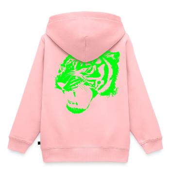 tigre - Sweat Premium à capuche enfant bio - rose - Dos - AI Model Kid Female (0cm)
