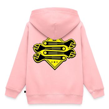 schraubenschlüssel - Kinder Premium Organic Hoodie - Rosa - Hinten - AI Model Kid Female (0cm)