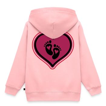 baby feet baby heart - Kids Premium Organic Hoodie - rose - Back - AI Model Kid Female (0cm)