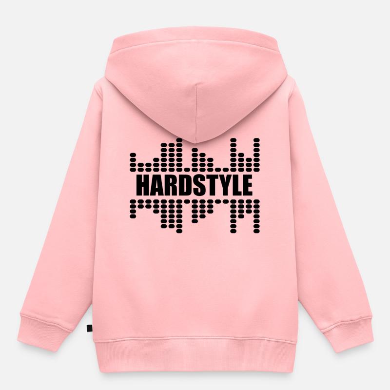 Hardstyle Musique EDM Techno DJ - Sweat Premium à capuche enfant bio - rose