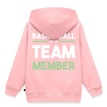 Équipe de basket-ball - Sweat Premium à capuche enfant bio - rose - Dos - AI Model Kid Female (0cm)