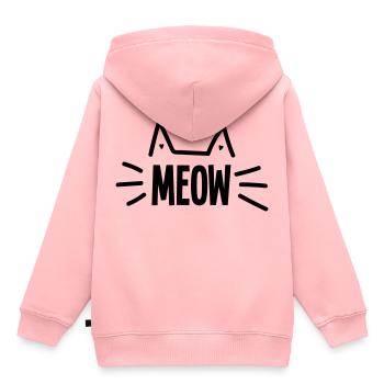 MEOW. chat - Sweat Premium à capuche enfant bio - rose - Dos - AI Model Kid Female (0cm)