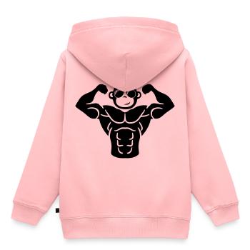 aap spieren - Kinder Premium hoodie biologisch - roze - Achter - AI Model Kid Female (0cm)