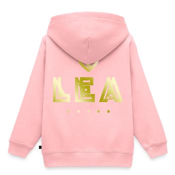 Lea Herz - Kinder Premium Organic Hoodie - Rosa - Hinten - AI Model Kid Female (0cm)