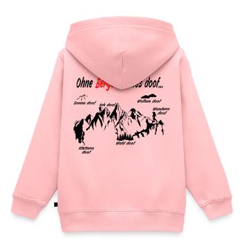 Ohne berge ist alles doof - Kinder Premium Organic Hoodie - Rosa - Hinten - AI Model Kid Female (0cm)