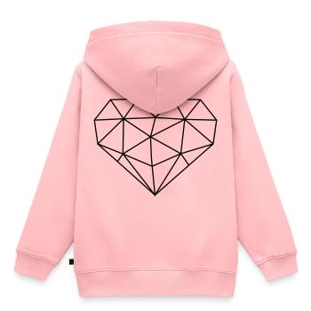 Diamantherz - Kinder Premium Organic Hoodie - Rosa - Hinten - AI Model Kid Female (0cm)