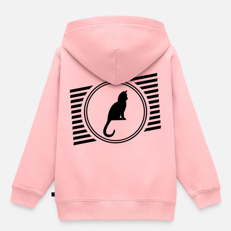 chat - Sweat Premium à capuche enfant bio - rose