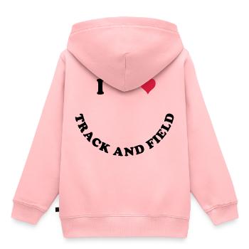 Athlétisme - Sweat Premium à capuche enfant bio - rose - Dos - AI Model Kid Female (0cm)