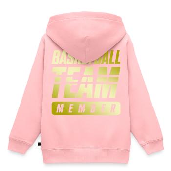 Équipe de basket-ball - Sweat Premium à capuche enfant bio - rose - Dos - AI Model Kid Female (0cm)