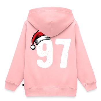 97 Numéro Noël - Sweat Premium à capuche enfant bio - rose - Dos - AI Model Kid Female (0cm)