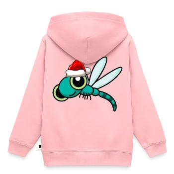 Dragonfly Christmas dragonfly - Kids Premium Organic Hoodie - rose - Back - AI Model Kid Female (0cm)