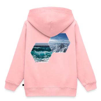 Sea and Summit. - The Hexagons - Kids Premium Organic Hoodie - rose - Back - AI Model Kid Female (0cm)