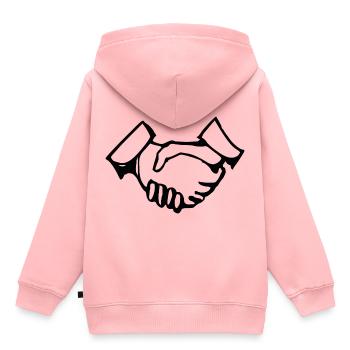 Transaction commerciale DEAL CEO Dealmaker Poignée de main - Sweat Premium à capuche enfant bio - rose - Dos - AI Model Kid Female (0cm)