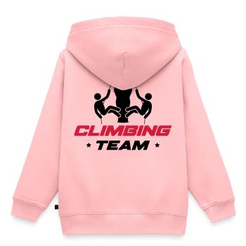 Grimpeurs alpinistes - Sweat Premium à capuche enfant bio - rose - Dos - AI Model Kid Female (0cm)