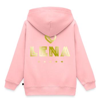Lena Herz - Sweat Premium à capuche enfant bio - rose - Dos - AI Model Kid Female (0cm)