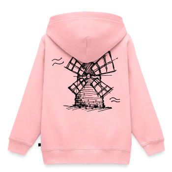 Moulin à vent - Sweat Premium à capuche enfant bio - rose - Dos - AI Model Kid Female (0cm)