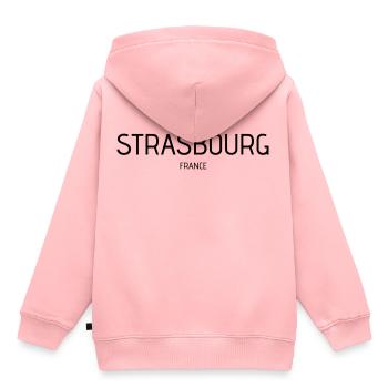 Strasbourg - Sweat Premium à capuche enfant bio - rose - Dos - AI Model Kid Female (0cm)