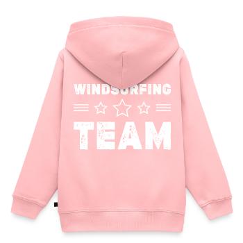 Windsurfing Team - Kinder Premium Organic Hoodie - Rosa - Hinten - AI Model Kid Female (0cm)