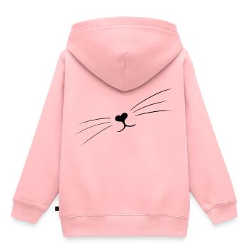 Katzennase Herz, Mieze - Kinder Premium Organic Hoodie - Rosa - Hinten - AI Model Kid Female (0cm)