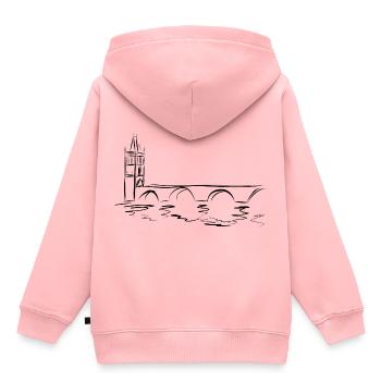 Prag; Tschechien Karlsbrücke, Sehenswürdigkeit - Kinder Premium Organic Hoodie - Rosa - Hinten - AI Model Kid Female (0cm)