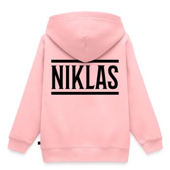 niklas name - Kinder Premium Organic Hoodie - Rosa - Hinten - AI Model Kid Female (0cm)