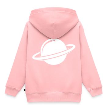 Icône Saturne - Sweat Premium à capuche enfant bio - rose - Dos - AI Model Kid Female (0cm)