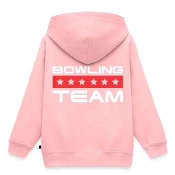 Équipe de bowling - Sweat Premium à capuche enfant bio - rose - Dos - AI Model Kid Female (0cm)