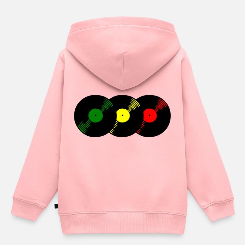 Reggae records - Sweat Premium à capuche enfant bio - rose