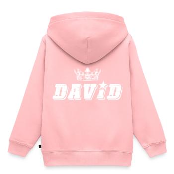 David - Kinder Premium Organic Hoodie - Rosa - Hinten - AI Model Kid Female (0cm)