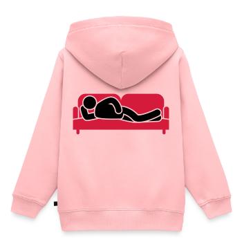 Canapé Canapé Fatigué Icon - Sweat Premium à capuche enfant bio - rose - Dos - AI Model Kid Female (0cm)