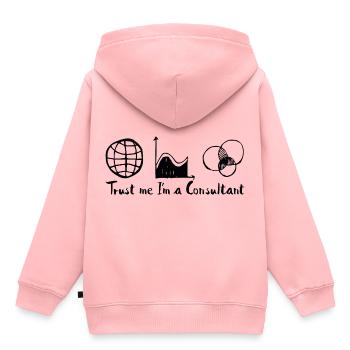 Trust me I'm a Consultant Berater Geschenkidee - Kinder Premium Organic Hoodie - Rosa - Hinten - AI Model Kid Female (0cm)