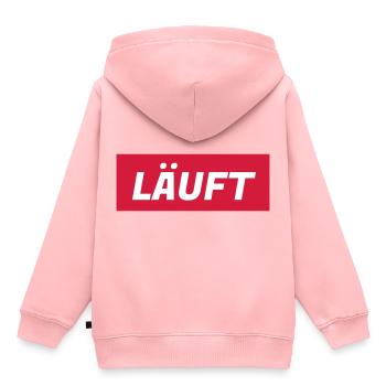Runs! Runs! Rolls! Cours avec moi! - Sweat Premium à capuche enfant bio - rose - Dos - AI Model Kid Female (0cm)