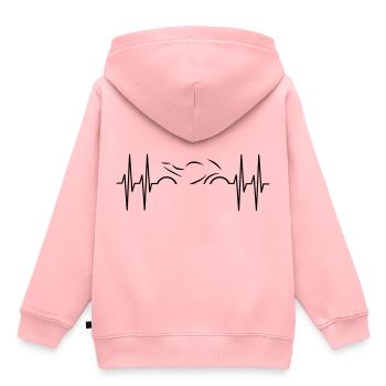 Battement de coeur de moto - Sweat Premium à capuche enfant bio - rose - Dos - AI Model Kid Female (0cm)