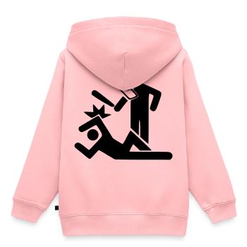 Demonstration Schläger - Kinder Premium Organic Hoodie - Rosa - Hinten - AI Model Kid Female (0cm)