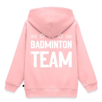 Badminton Team Mannschaft - Kinder Premium Organic Hoodie - Rosa - Hinten - AI Model Kid Female (0cm)
