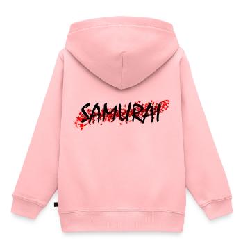 Samurai - Kinder Premium Organic Hoodie - Rosa - Hinten - AI Model Kid Female (0cm)