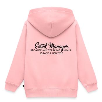 Event Manager - Sweat Premium à capuche enfant bio - rose - Dos - AI Model Kid Female (0cm)
