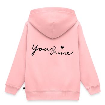 Freunde Liebe Partnerschaft Ehe Spruch Geschenk - Kinder Premium Organic Hoodie - Rosa - Hinten - AI Model Kid Female (0cm)