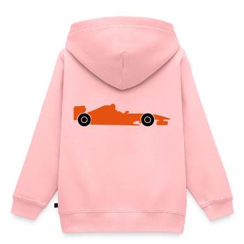 formule 1 voiture course 107 - Sweat Premium à capuche enfant bio - rose - Dos - AI Model Kid Female (0cm)