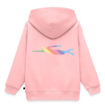 Schwimmen Silhouette - Kinder Premium Organic Hoodie - Rosa - Hinten - AI Model Kid Female (0cm)