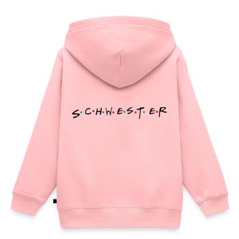 Sœur frères et sœurs cadeau pour soeur - Sweat Premium à capuche enfant bio - rose - Dos - AI Model Kid Female (0cm)