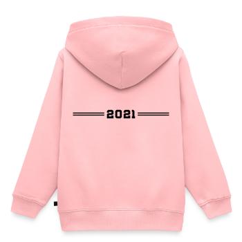 2021 Jahr - Kinder Premium Organic Hoodie - Rosa - Hinten - AI Model Kid Female (0cm)