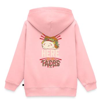 Je suis juste ici pour les tacos - Sweat Premium à capuche enfant bio - rose - Dos - AI Model Kid Female (0cm)