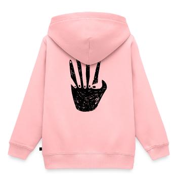 Main dans la main - Sweat Premium à capuche enfant bio - rose - Dos - AI Model Kid Female (0cm)
