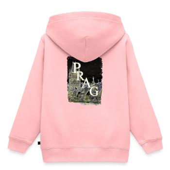 Prag Praha Karlsbrücke Tschechien Sehenswürdigkeit - Kinder Premium Organic Hoodie - Rosa - Hinten - AI Model Kid Female (0cm)