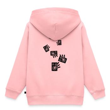 Symbole de musique des haut-parleurs - Sweat Premium à capuche enfant bio - rose - Dos - AI Model Kid Female (0cm)