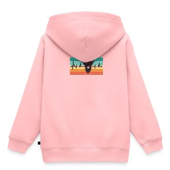 Herzschlag Ochse - Kinder Premium Organic Hoodie - Rosa - Hinten - AI Model Kid Female (0cm)