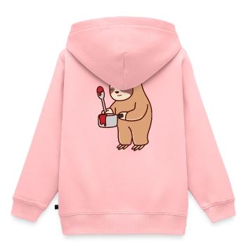 Peinture paresseuse, endormissement, ironique, - Sweat Premium à capuche enfant bio - rose - Dos - AI Model Kid Female (0cm)