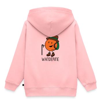Wanderine - Wandern Mandarine Wanderer Wanderlust - Kinder Premium Organic Hoodie - Rosa - Hinten - AI Model Kid Female (0cm)