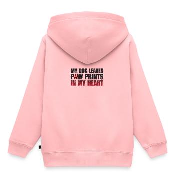 Pawprint dog heart dog friend - Kids Premium Organic Hoodie - rose - Back - AI Model Kid Female (0cm)